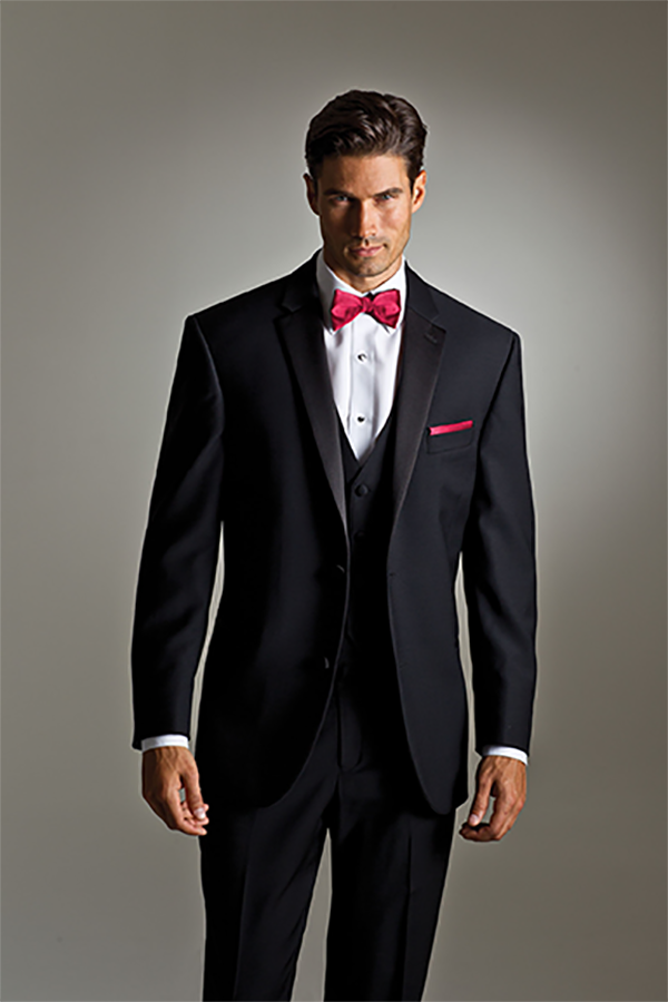tux with black shirt